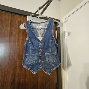 Denim Button-Up Vest